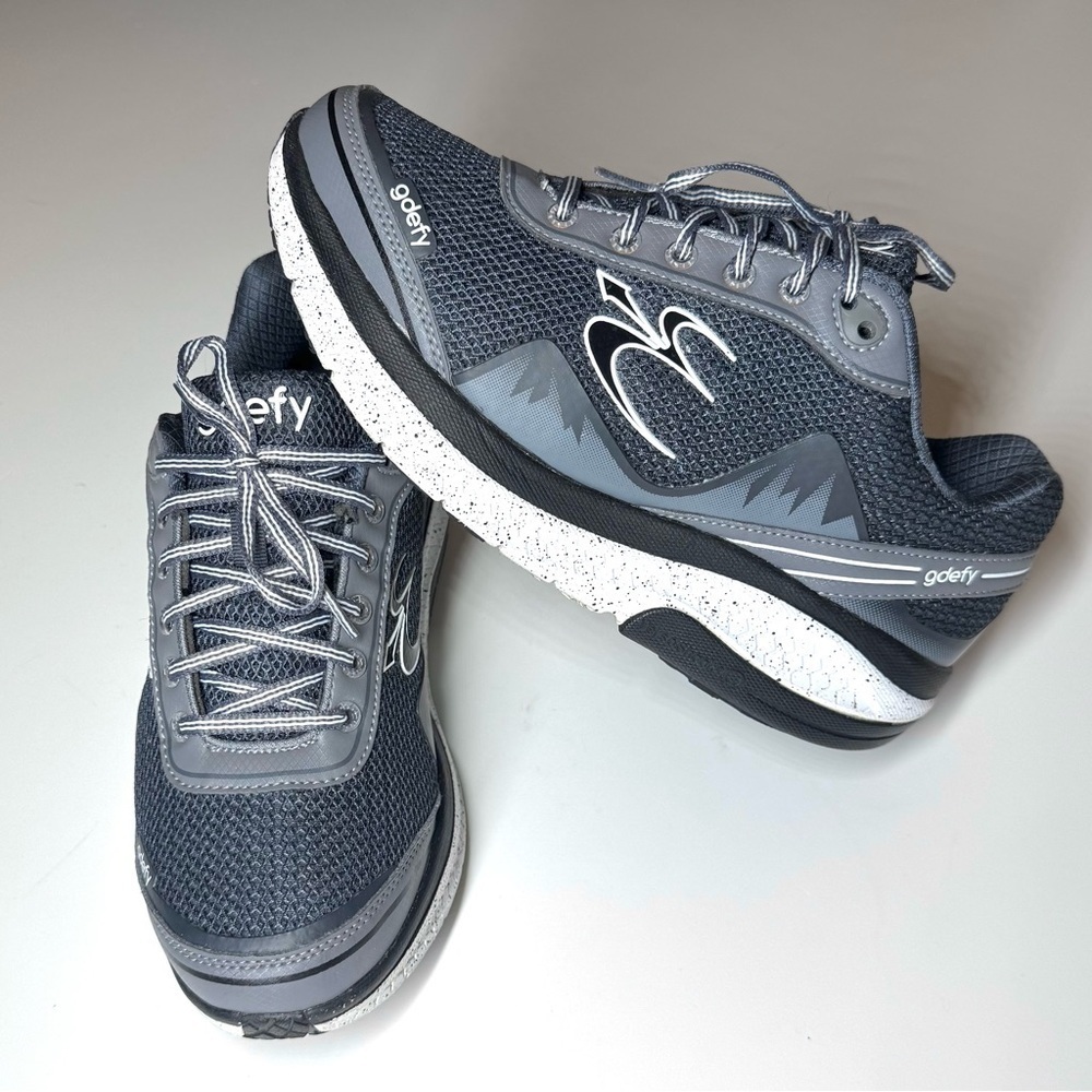 Gdefy Men’s Gravity Defyer Sneakers Gray Shoes Mighty Walk Orthopedic Size- 9
